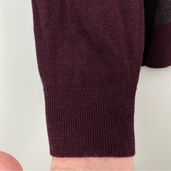 Hart Schaffner Marx size Large Men’s Burgundy Merino Wool Cardigan Sweater - Picture 4 of 7